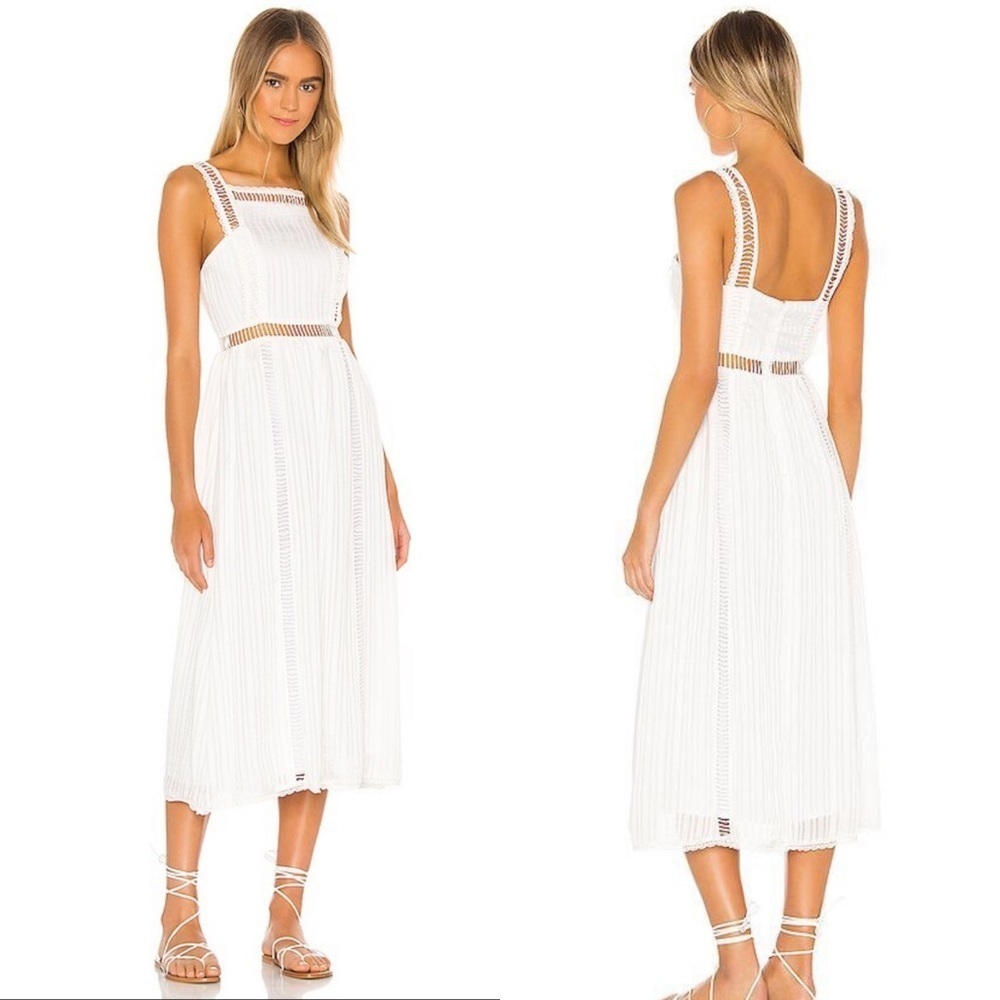 NWT House of Harlow 1960 x Revolve Marcella Midi Dress white cutout size small